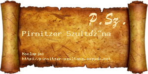 Pirnitzer Szultána névjegykártya